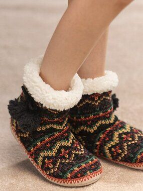 Knitted Indoor Slipper Booties - L/XL